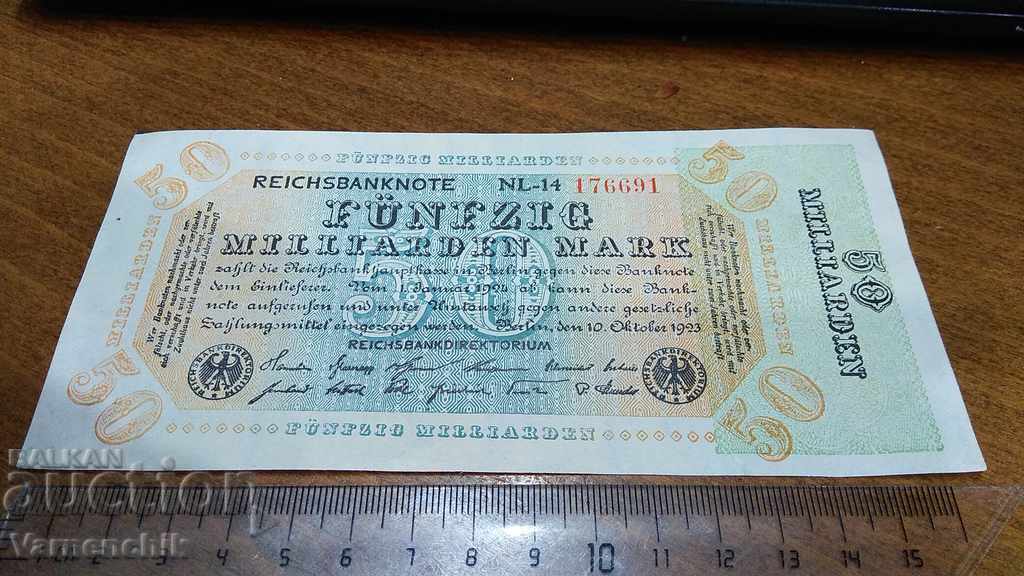 50 miliarde mărci 1923 Germania UNC !! Vizualizați fotografiile