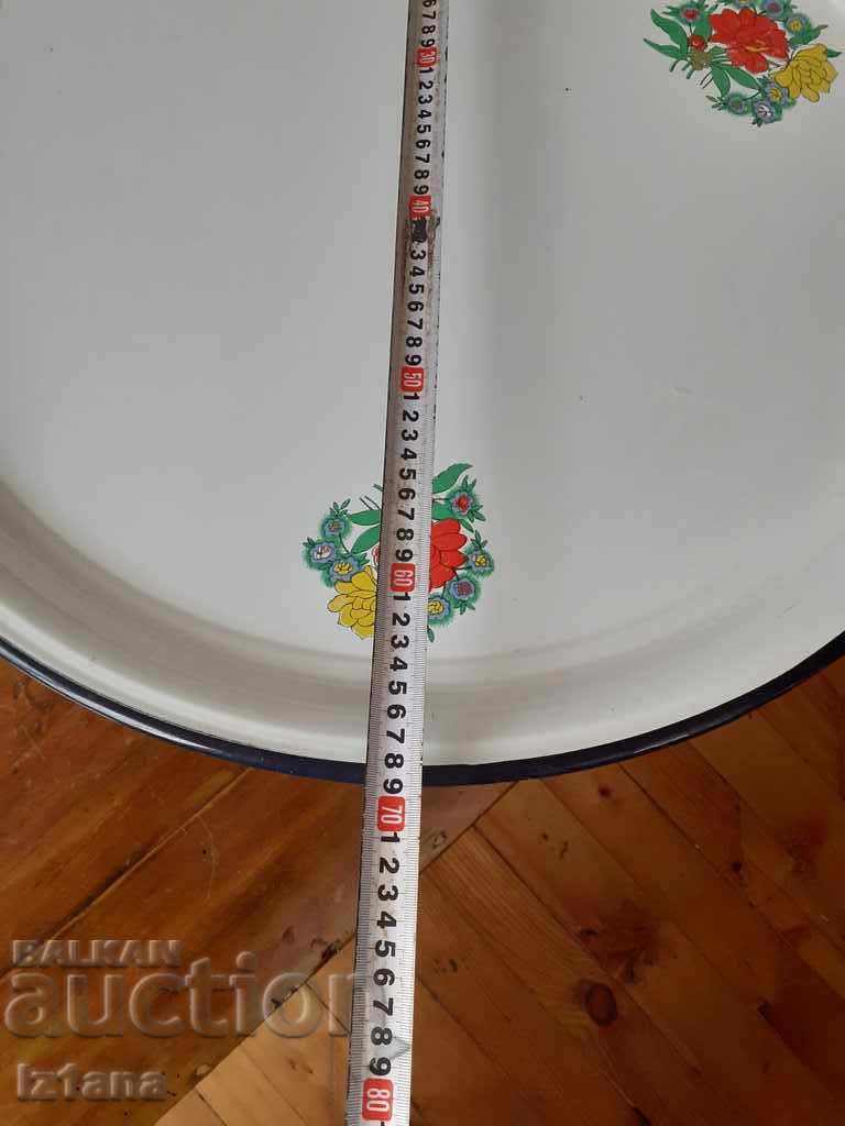 Auction Old enameled tray, pan, tray Auction Old enameled tray, pan, tray