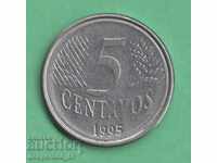 (¯` '• .¸ 5 cents 1995 BRAZIL ¸. •' ´¯)