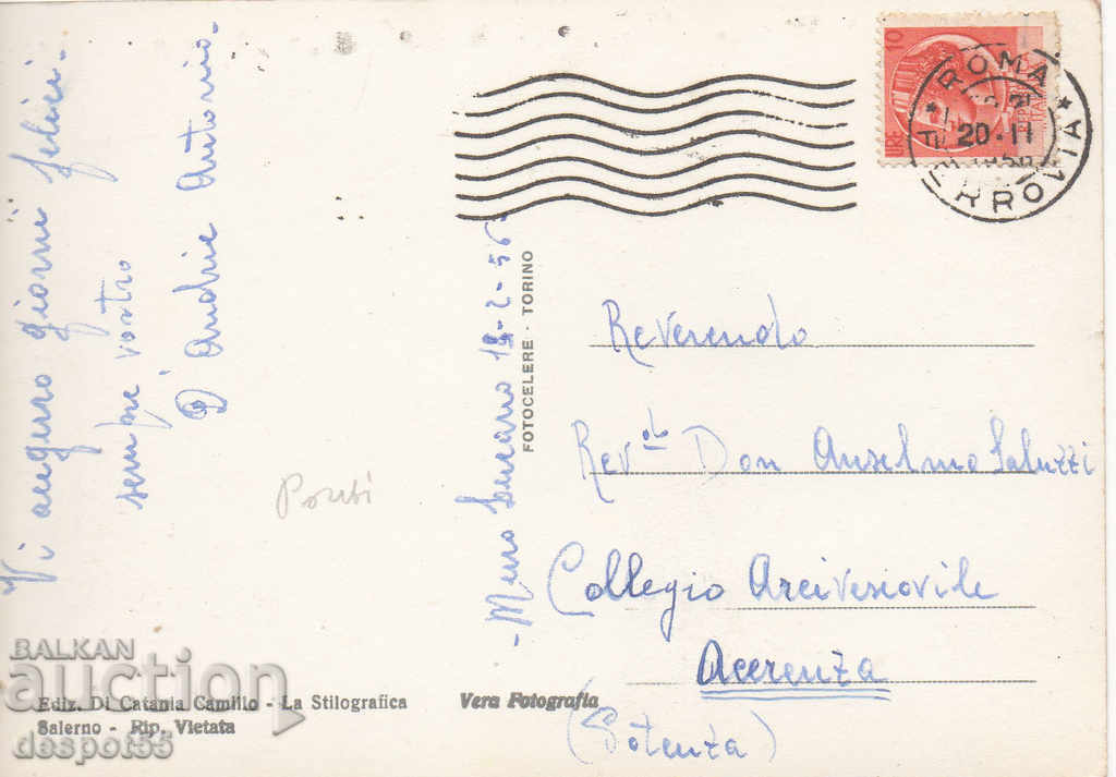 Delivery of 1956-72. Italy. Province of Campania - Salerno. Delivery of 1956-72. Italy. Province of Campania - Salerno.
