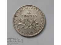2 franci argint Franta 1917 - moneda de argint
