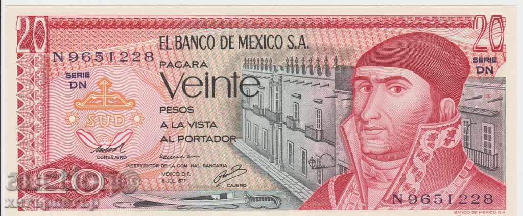 20 Peso Pesos 1977 UNC Mexic