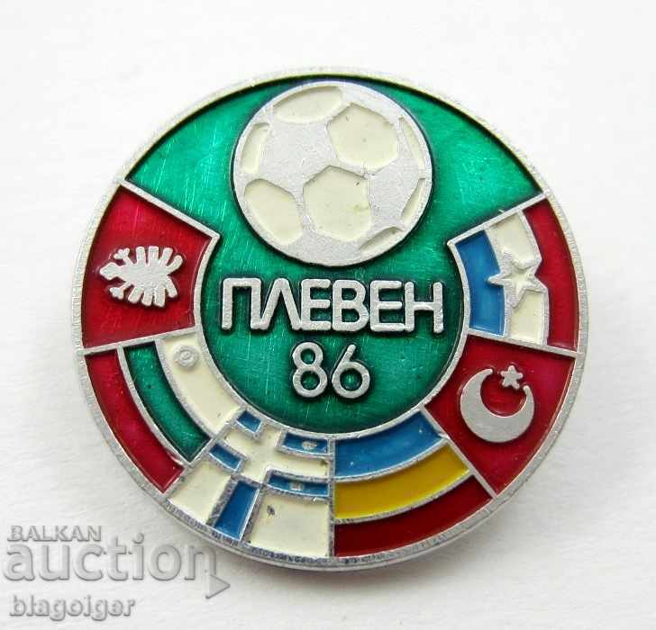 FOOTBALL BADGE-BALKAN FOOTBALL CUP-1986-PLEVEN with price 4.50 BGN | € 2.30 FOOTBALL BADGE-BALKAN FOOTBALL CUP-1986-PLEVEN with price 4.50 BGN | € 2.30