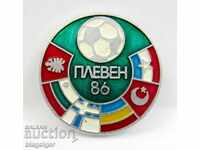 BADGE FOTBAL-CUPA FOTBAL BALCANIC-1986-PLEVEN