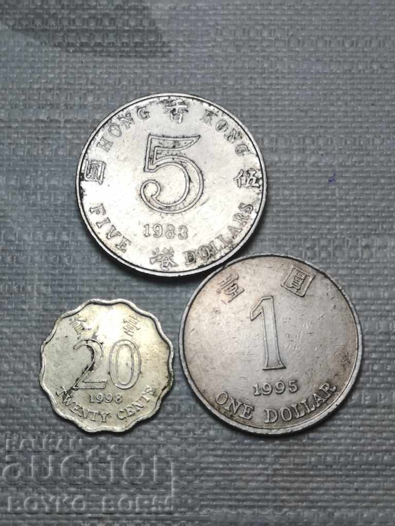 Τρία νομίσματα δολαρίων Χονγκ Κονγκ Χονγκ Κονγκ