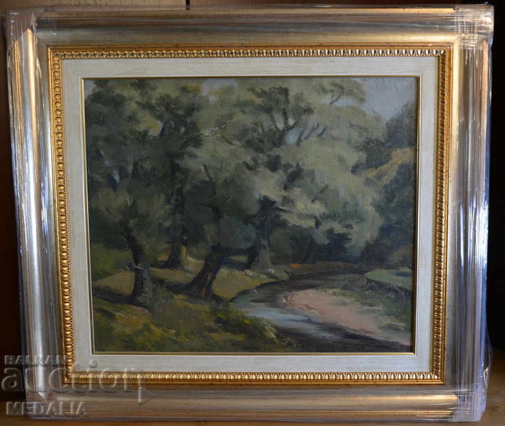 Atanas Mihov-landscape-oil paints-1949-framed with price 2800.00 BGN | € 1431.62