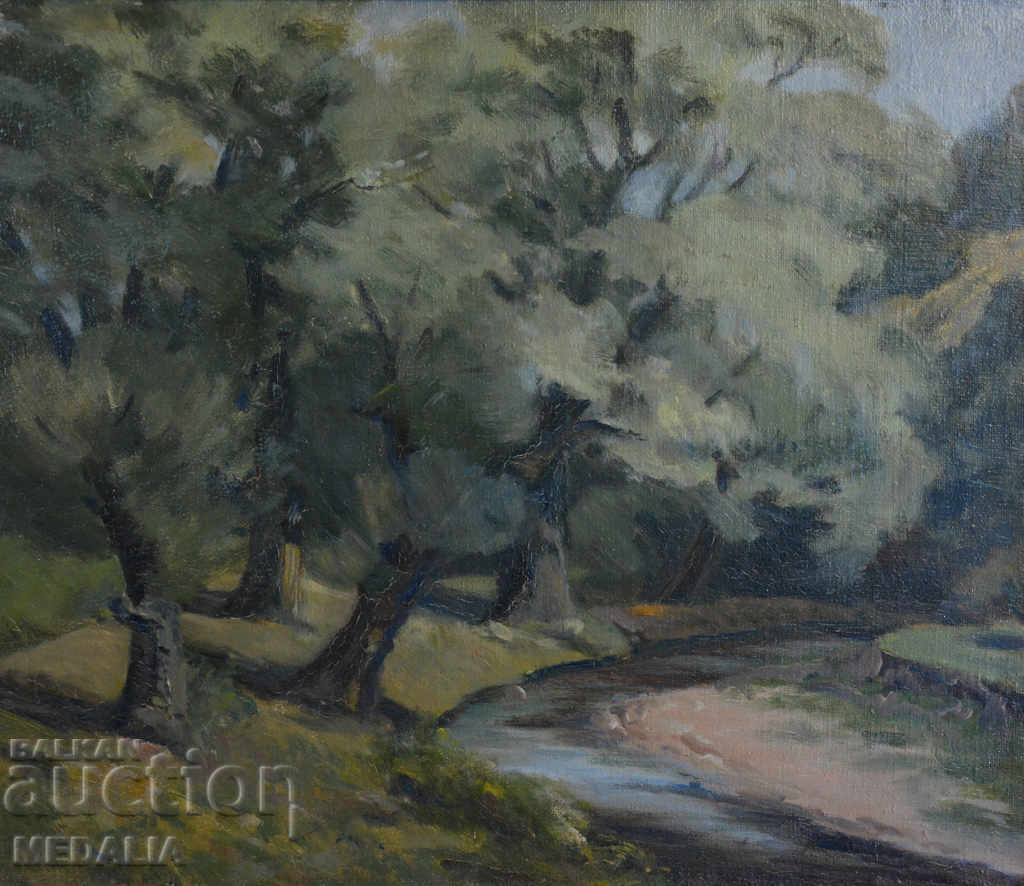 Atanas Mihov-landscape-oil paints-1949-framed
