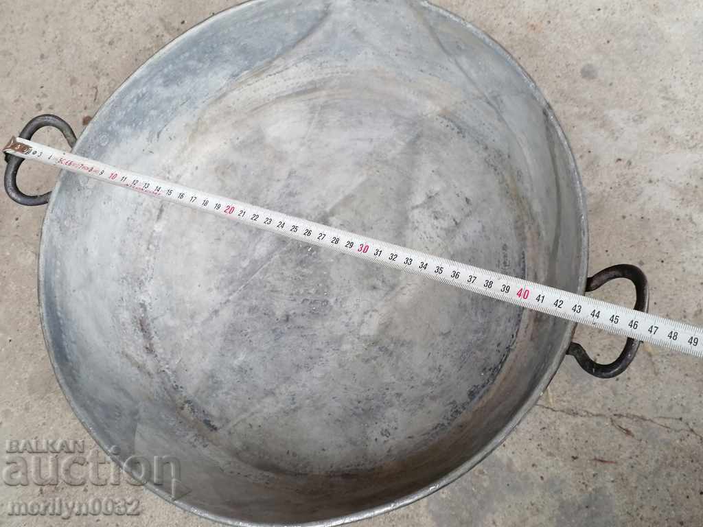 Стара бакърена тава за лютеница меден съд бакър - 7