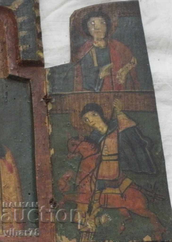 Παράδοση Παλιό σπίτι εικονίδιο, τρίπτυχο Παράδοση Παλιό σπίτι εικονίδιο, τρίπτυχο