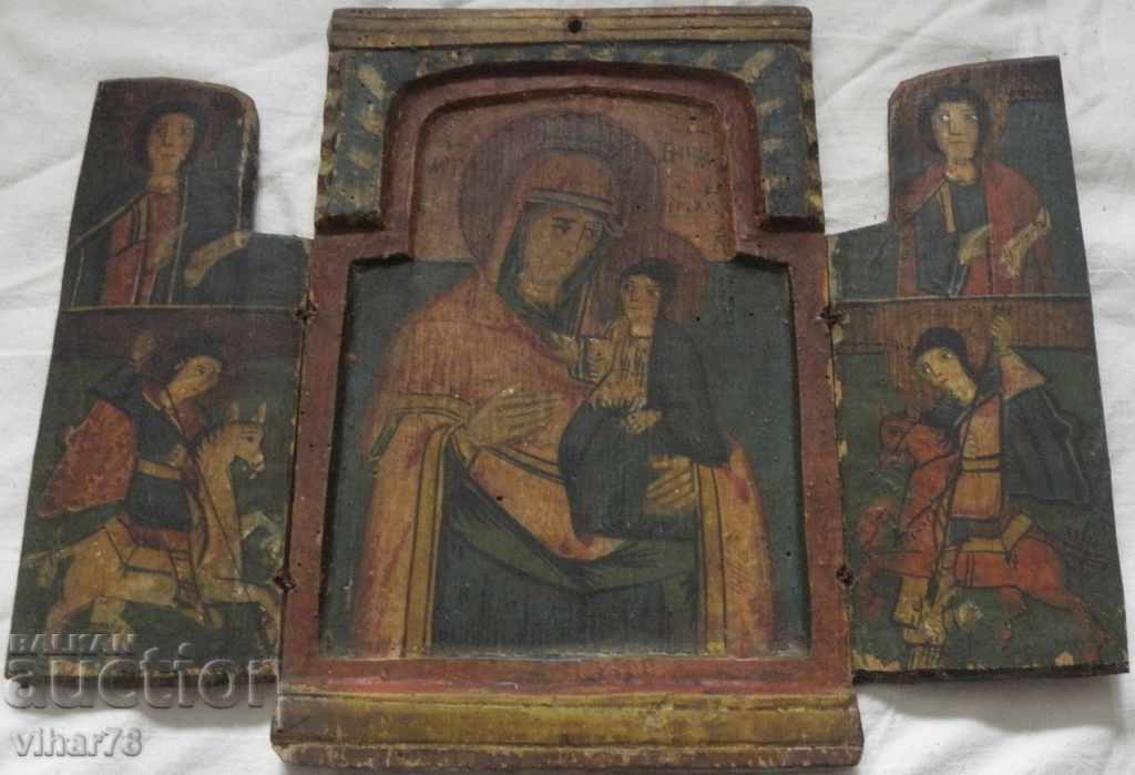 Old home icon, triptych