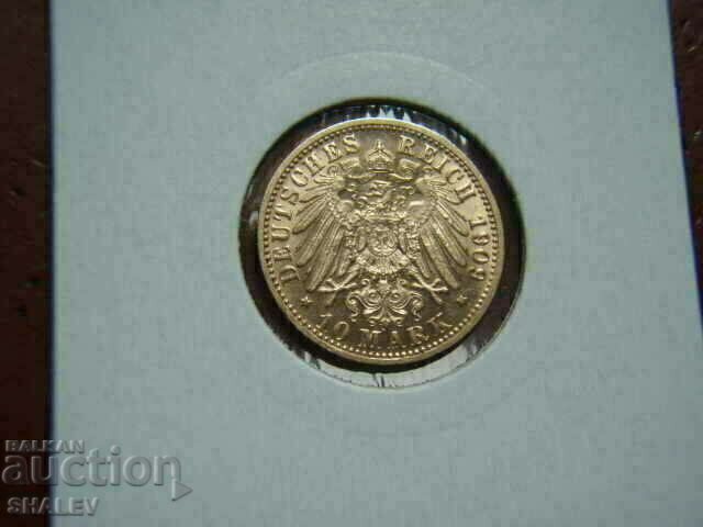 Delivery of 10 Mark 1909 Wurtemberg (Germany) Württemberg - AU (gold)