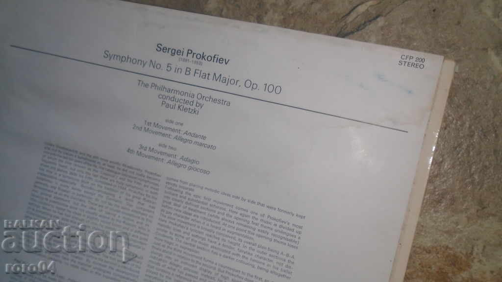 Auction PROKOFIEV SYMPHONY NO.5 Auction PROKOFIEV SYMPHONY NO.5