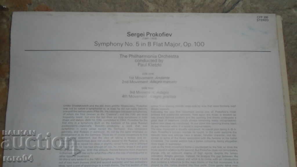 PROKOFIEV SYMPHONY NO.5 - 5 PROKOFIEV SYMPHONY NO.5 - 5