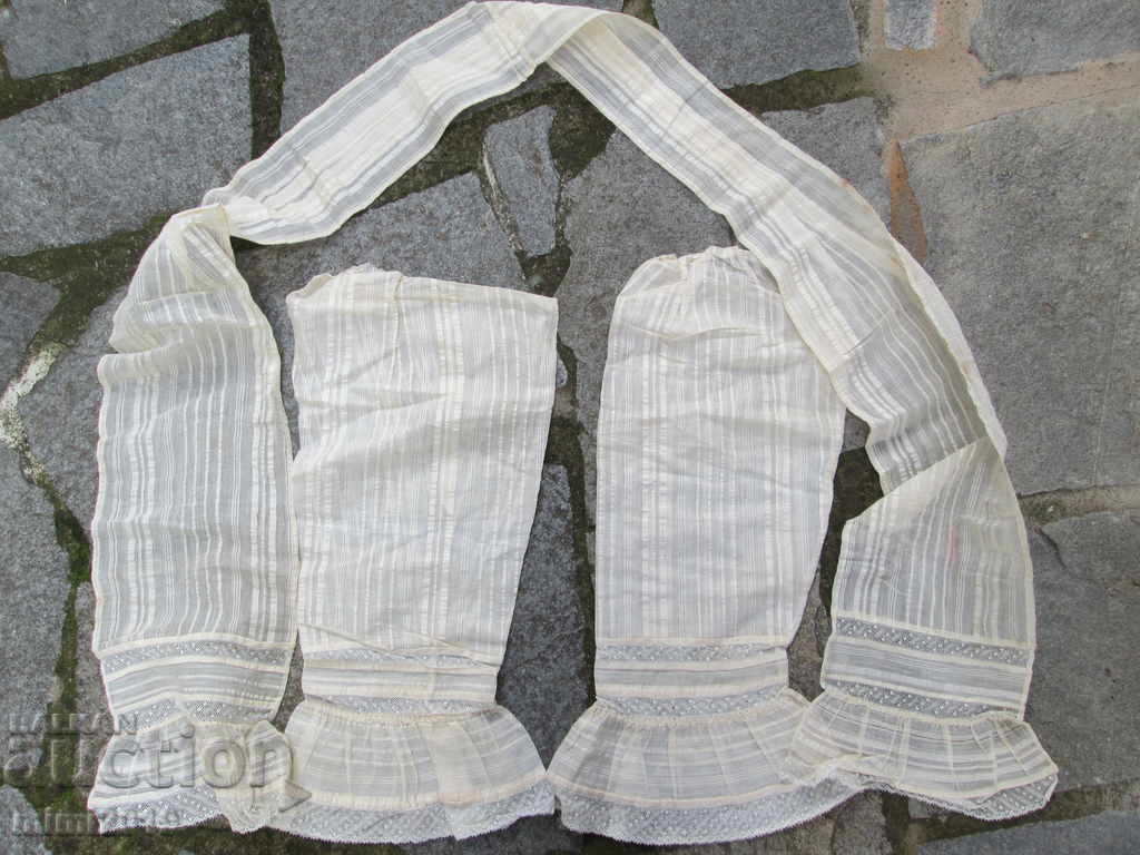 19 век копринен кенар чеиз за сватба -ръкави и шал