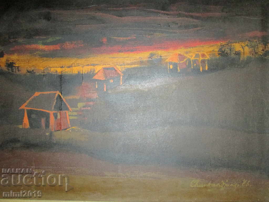 Auction 1966, old painting, oil on canvas, signature, Indonesia, 69x52cm Auction 1966, old painting, oil on canvas, signature, Indonesia, 69x52cm