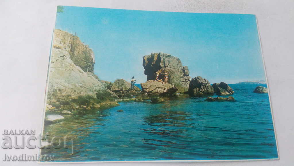 Пощенска картичка Созопол Скали 1983