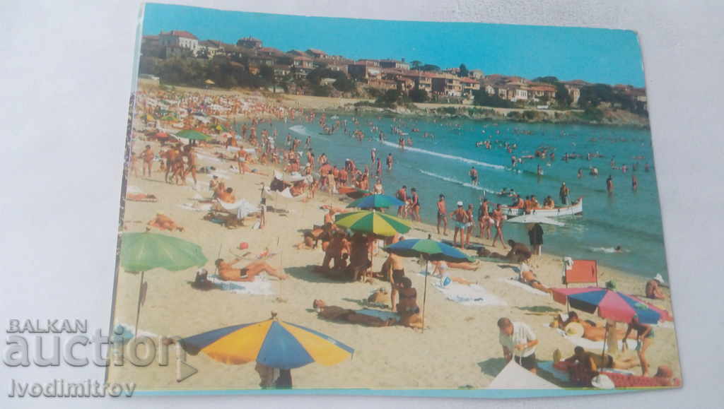 Postcard Sozopol The beach 1977