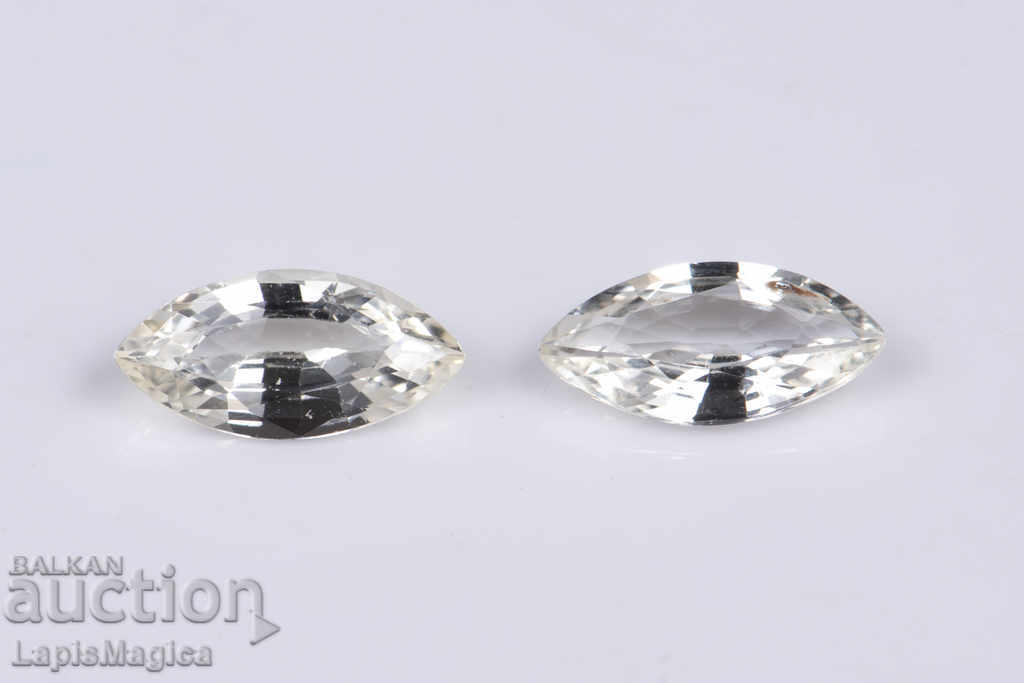 A pair of white sapphire 1.18ct