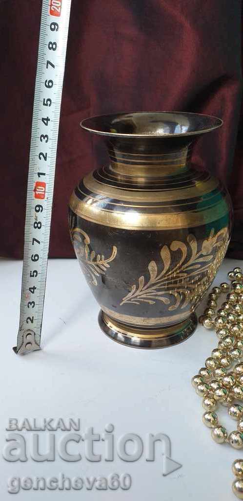 Delivery of Vintage brass vase with ornaments Delivery of Vintage brass vase with ornaments