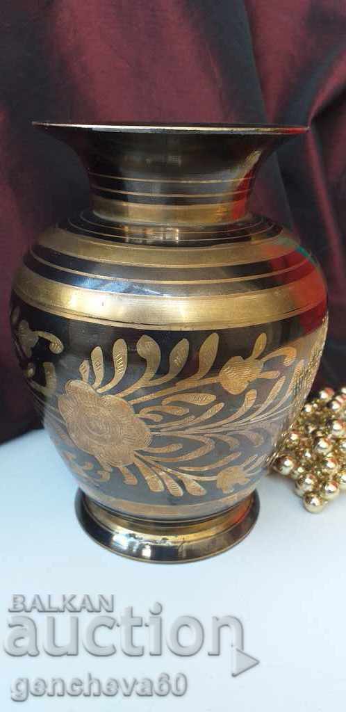 Vintage brass vase with ornaments - 6 Vintage brass vase with ornaments - 6