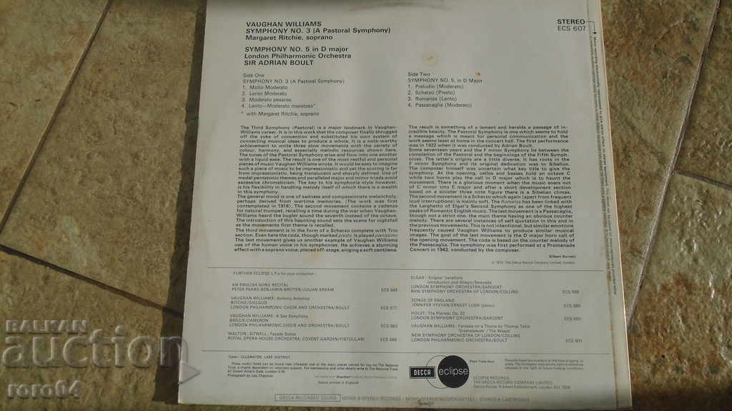 Auction Vaughan Williams Auction Vaughan Williams