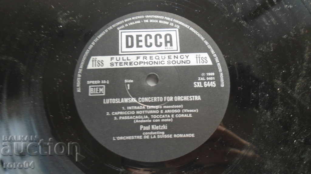 LUTOSLAWSKI - CONCERTO ΓΙΑ ΟΡΧΡΕΣΤΑ - 6 LUTOSLAWSKI - CONCERTO ΓΙΑ ΟΡΧΡΕΣΤΑ - 6