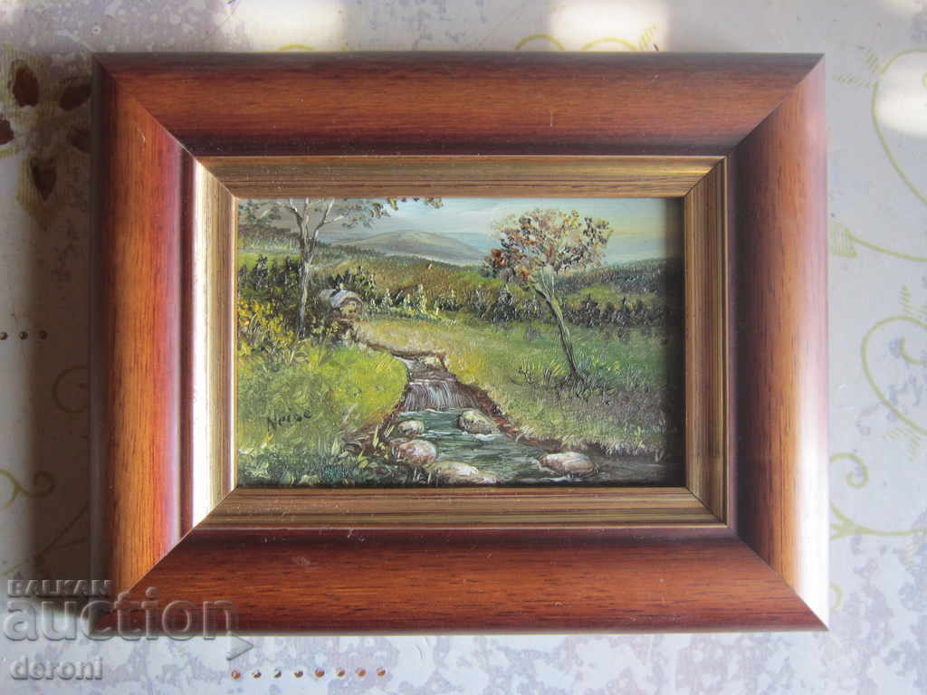 Old painting signed miniature 5 - 6 Old painting signed miniature 5 - 6