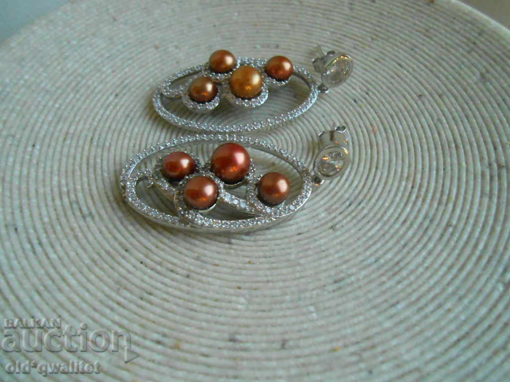 Аукцион Елегантни Сребърни обици, Сребро 925, щемпел - наличен Аукцион Елегантни Сребърни обици, Сребро 925, щемпел - наличен