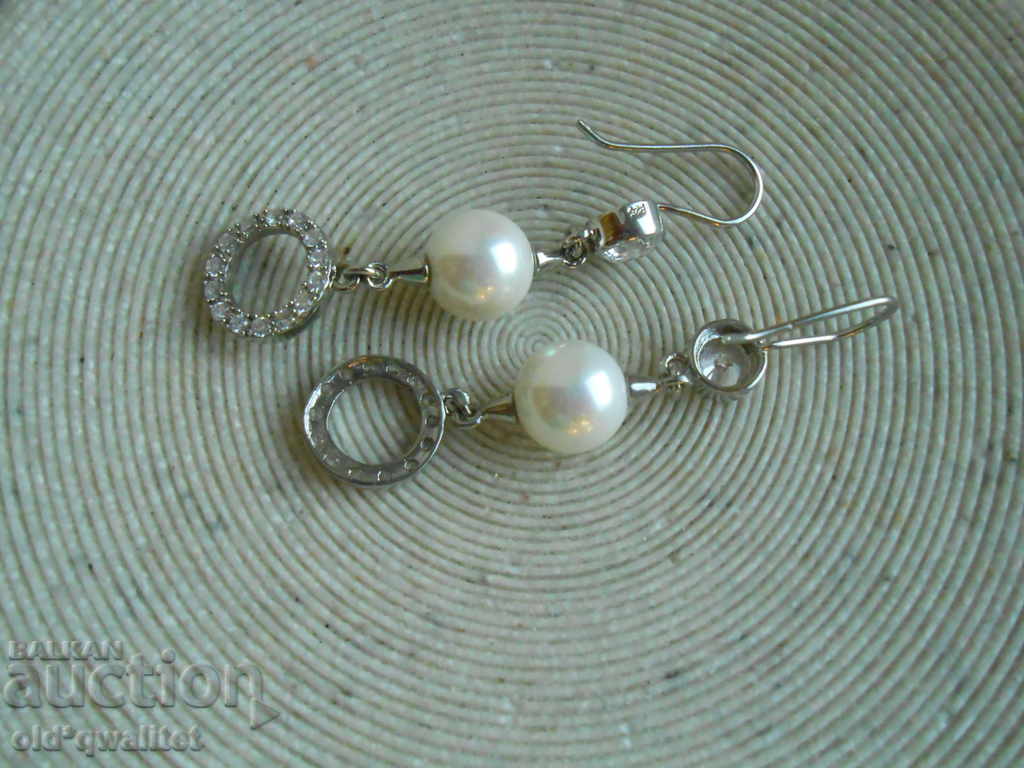 Аукцион Елегантни дълги Сребърни обици, Сребро 925 Аукцион Елегантни дълги Сребърни обици, Сребро 925