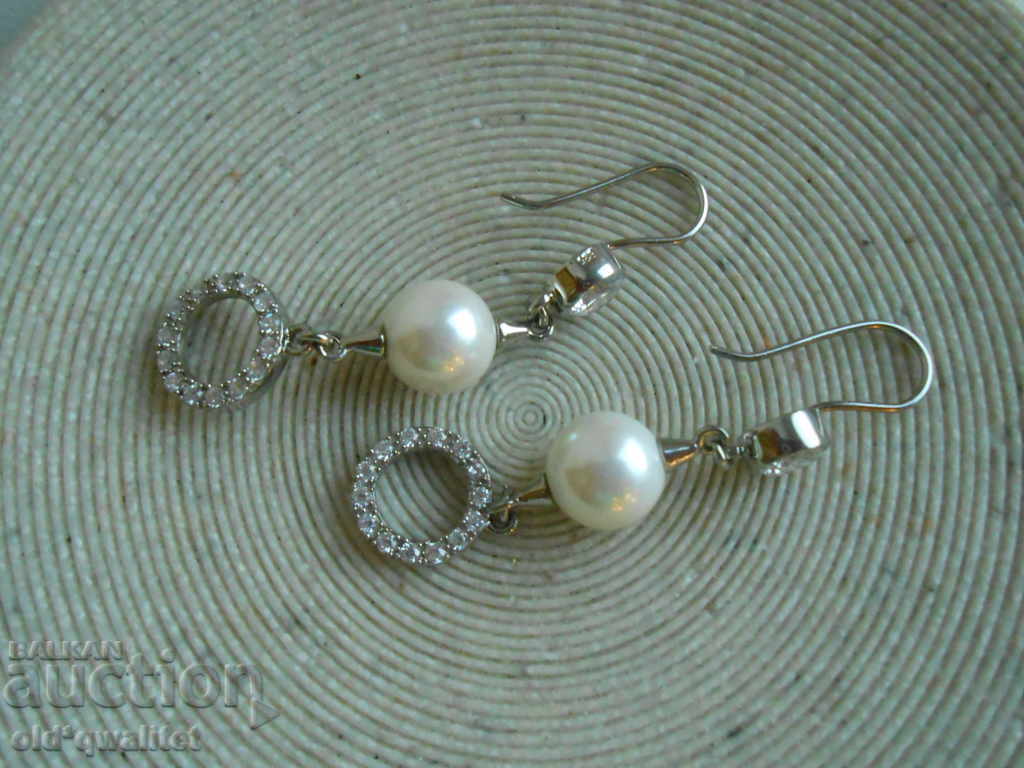 Elegant Long Silver Earrings, Silver 925