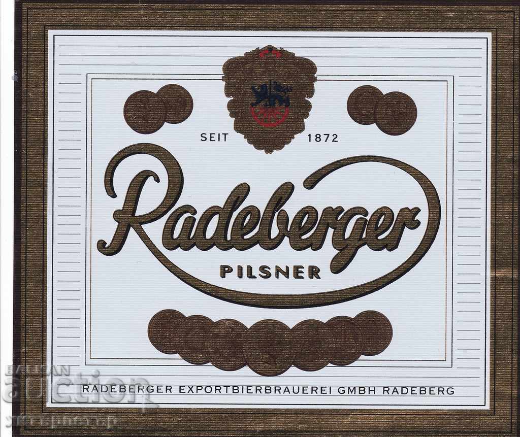 Eticheta de bere Radeberger nefolosită