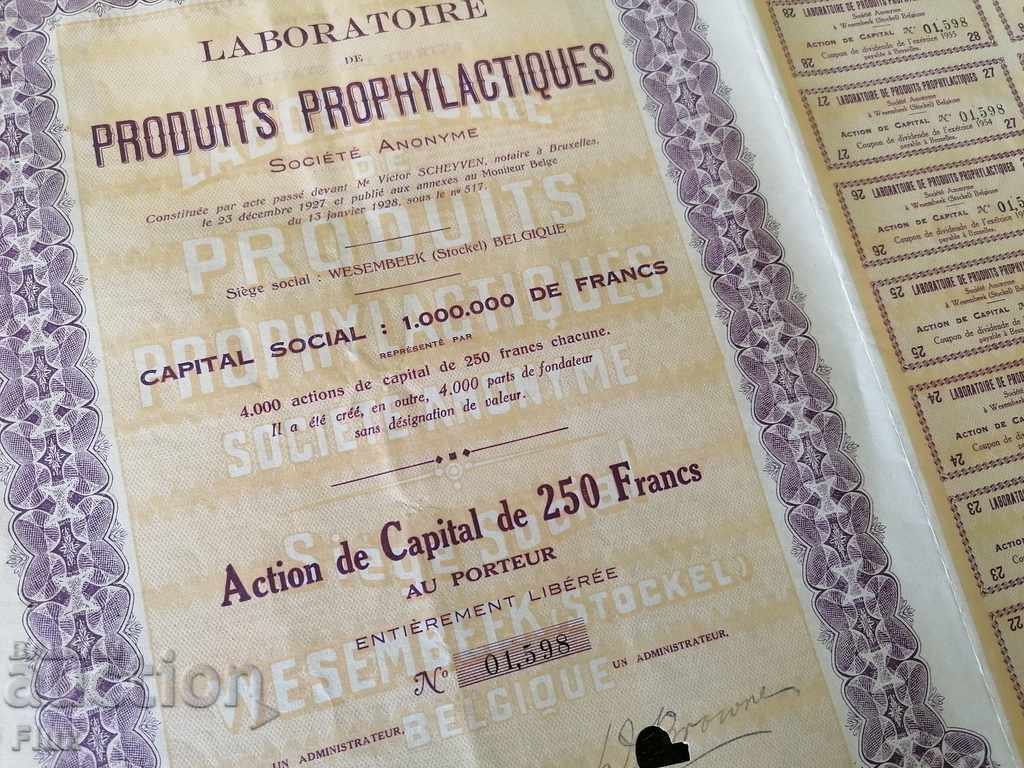 Auction  Action from Belgium Lab. of Prophylactic Products | 1927