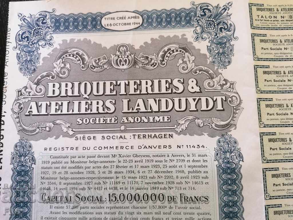 Action from Belgium Briqueteries & Ateliers Landuydt | 1944 with price 22.00 BGN | € 11.25