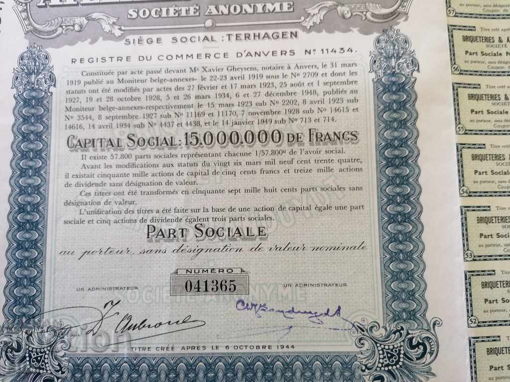 Auction  Action from Belgium Briqueteries & Ateliers Landuydt | 1944