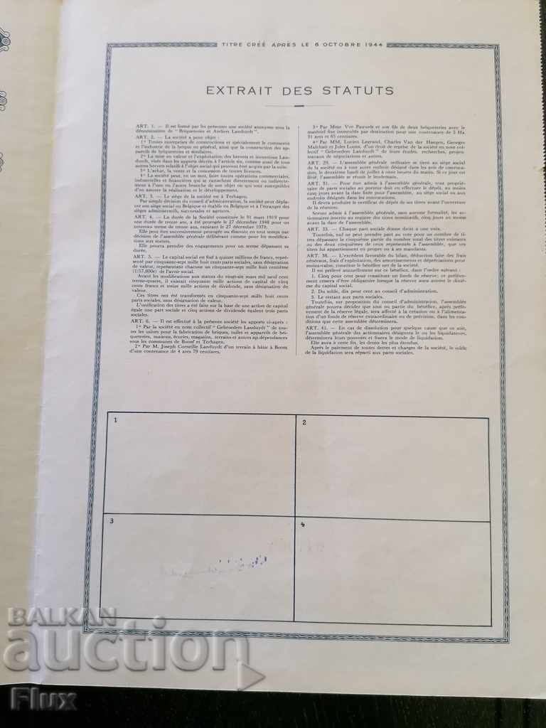 Delivery of Action from Belgium Briqueteries & Ateliers Landuydt | 1944