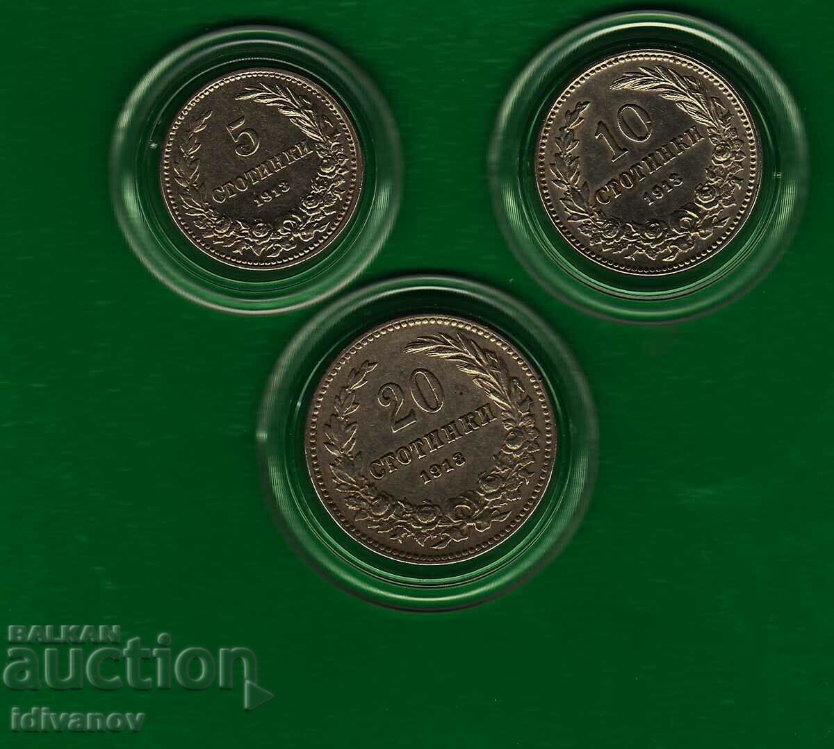 LOT - 5, 10 și 20 de cenți - 1913 - 2