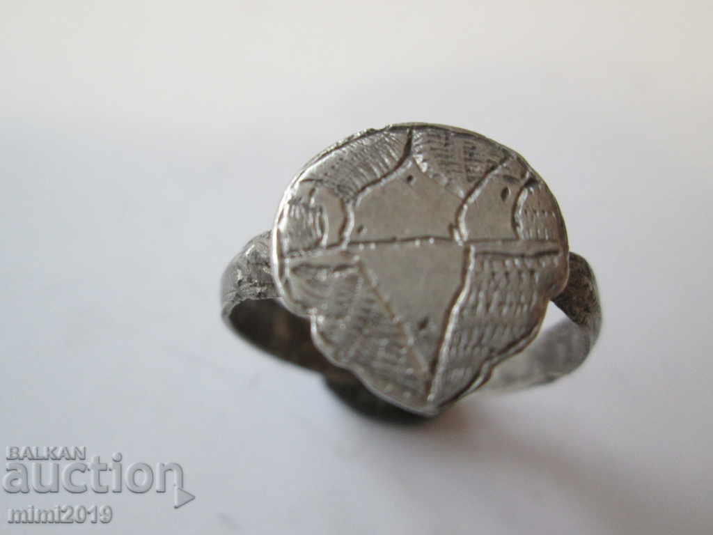 Old Revival silver ring with birds