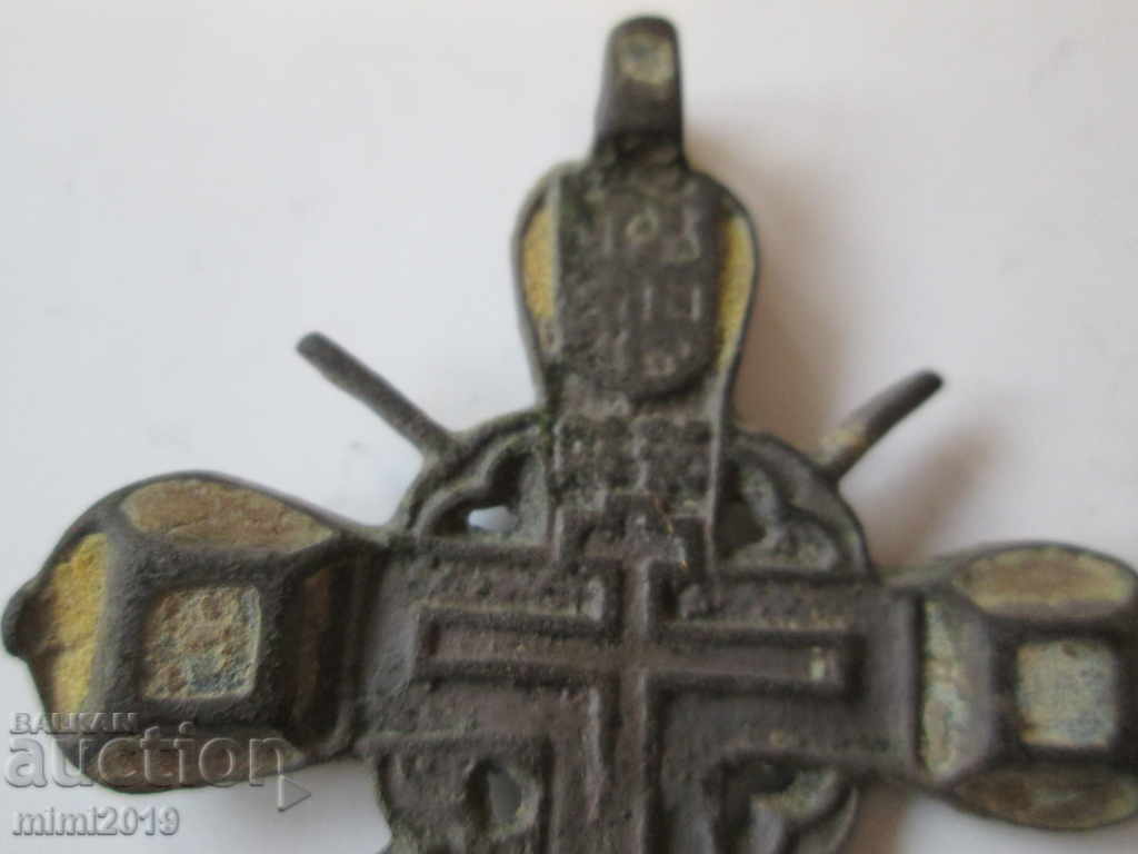 Very Old Tsarist Russia bronze cross with enamel - 5 Very Old Tsarist Russia bronze cross with enamel - 5