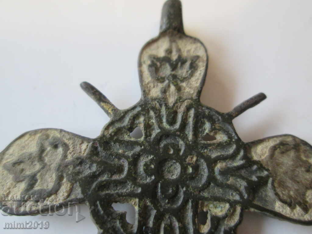 Very Old Tsarist Russia bronze cross with enamel - 6 Very Old Tsarist Russia bronze cross with enamel - 6