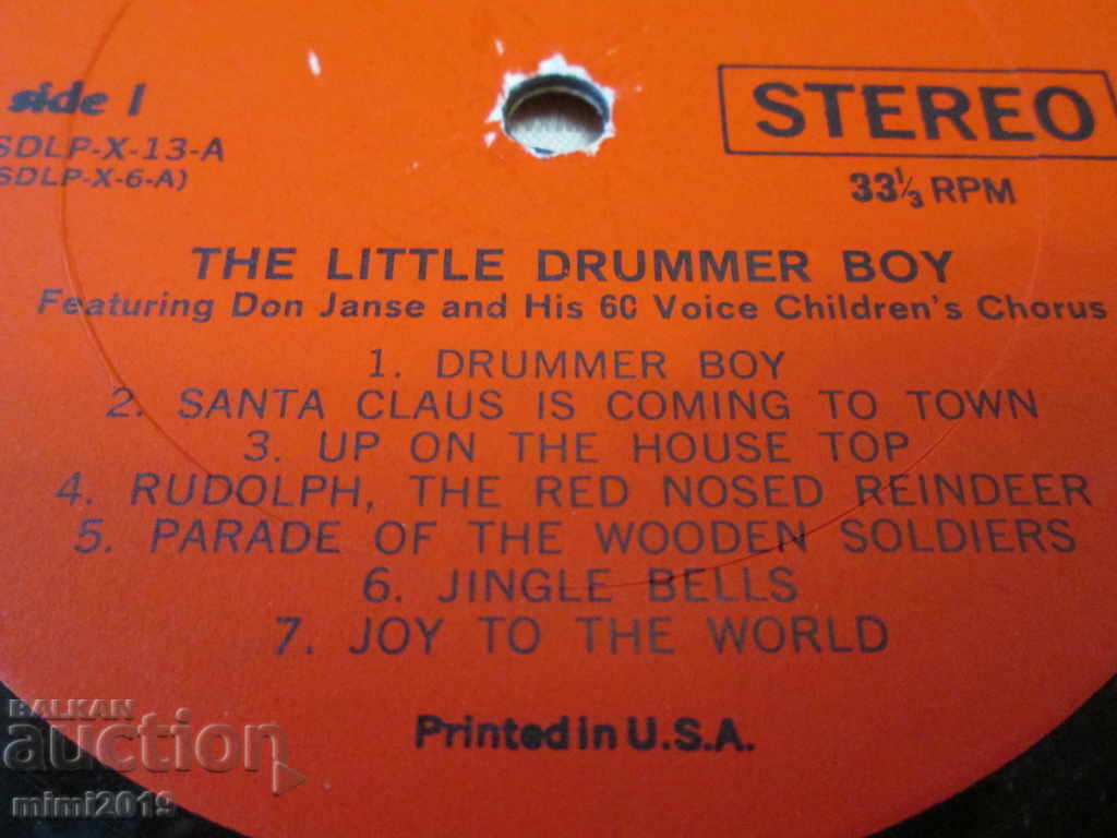 Long-playing gramophone record. Christmas carols. Children's choir USA - 5