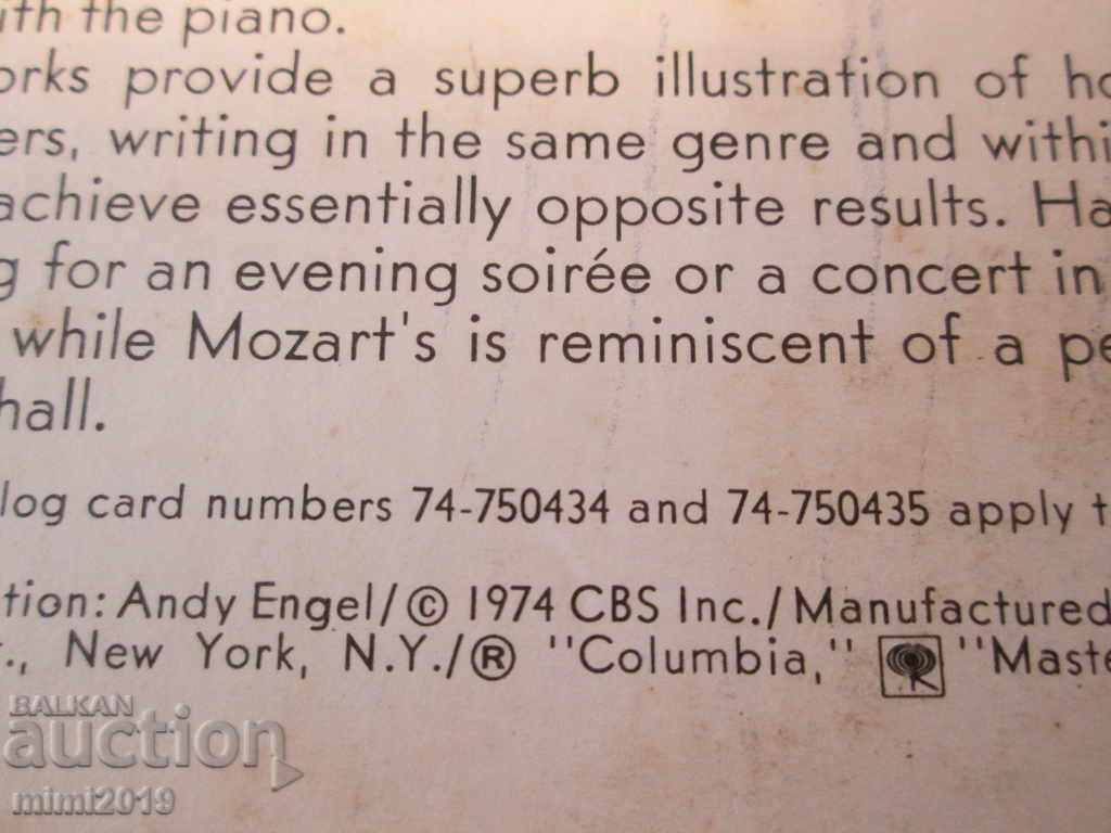 Delivery of 1974 Gramophone record Emile Gilels, Mozart, Haydn Delivery of 1974 Gramophone record Emile Gilels, Mozart, Haydn