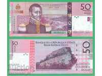 (¯`'•.¸ HAITI 50 Gourde 2014 (Commemorative) UNC ¸.•'´¯)