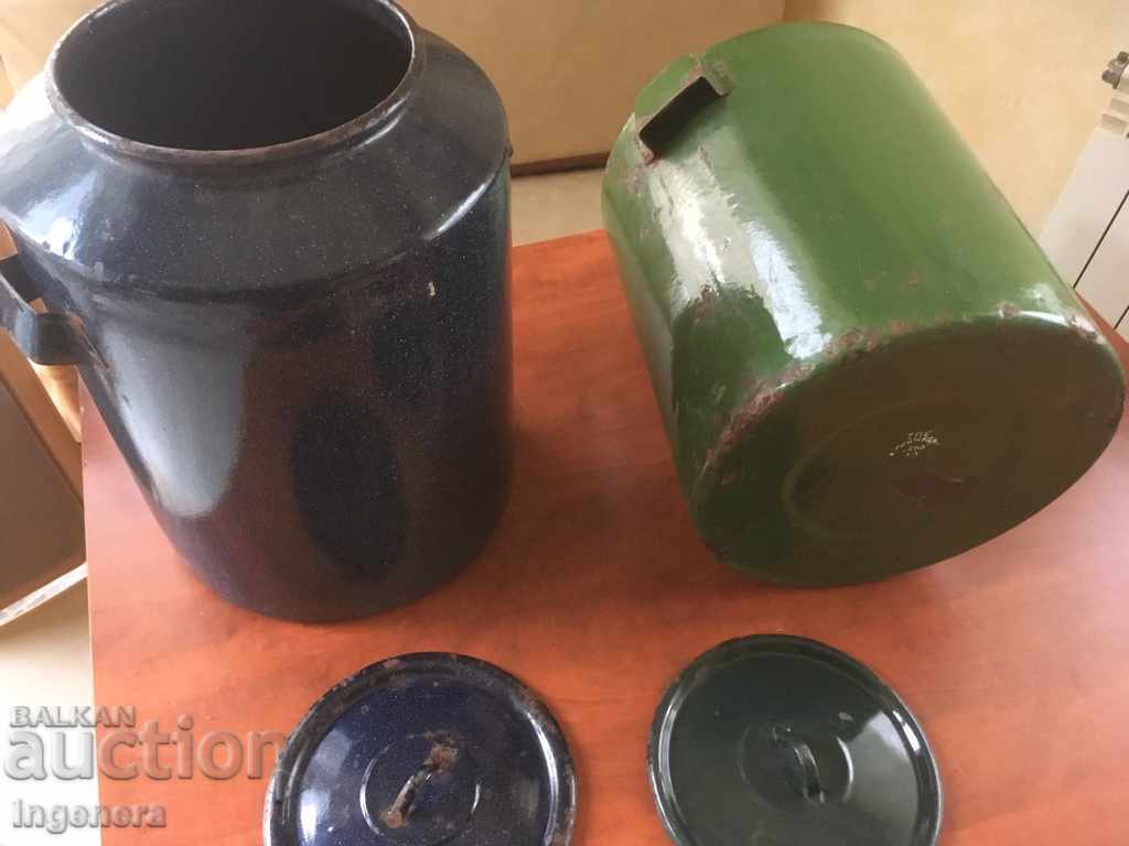 CONTAINER ENAMELED BY SOCA WITH COVERS-2 PCS LARGE-33 LITERS - 6