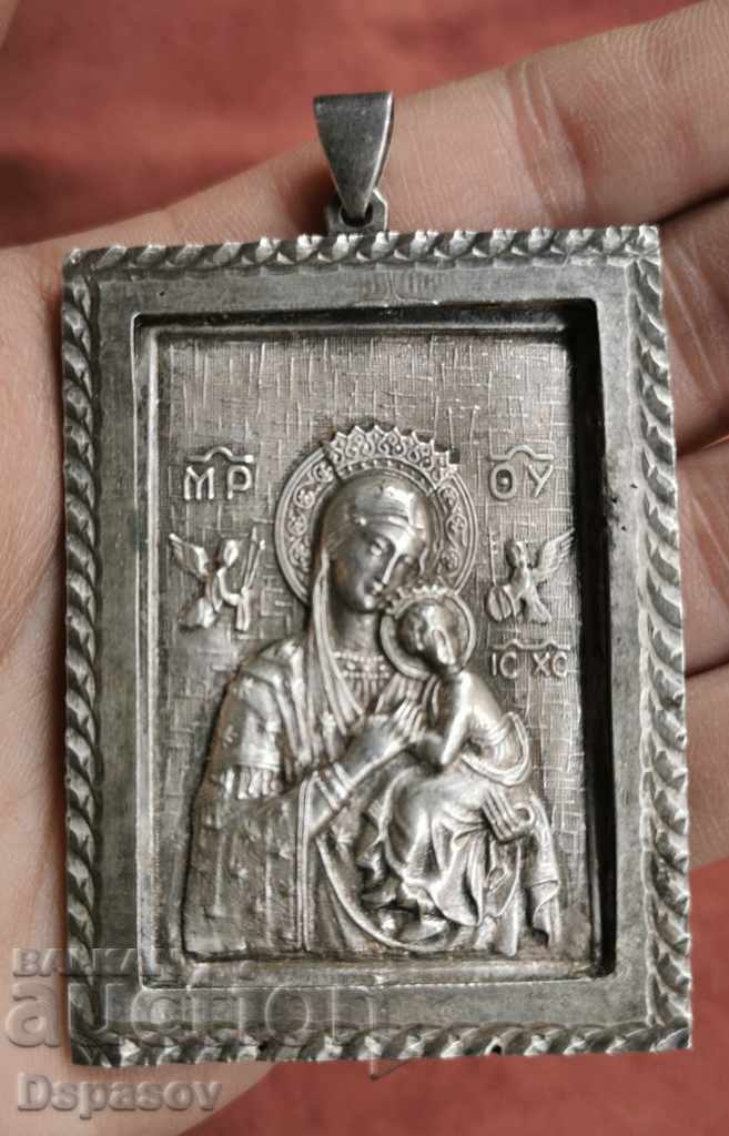 Silver Panagia Pendant Medallion Virgin Religion
