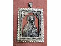 Silver Panagia Filigree Pendant Medallion of the Mother of God