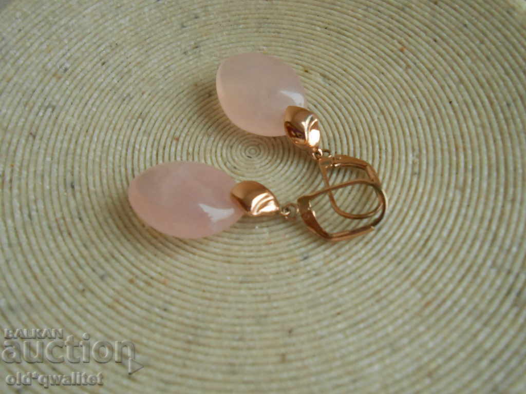 Auction Designer silver EARRINGS SILVER 925, rose quartz Auction Designer silver EARRINGS SILVER 925, rose quartz