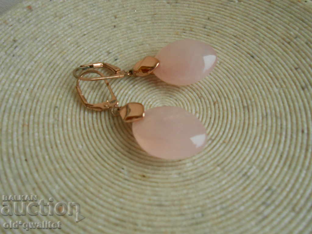 Designer silver EARRINGS SILVER 925, rose quartz - 5 Designer silver EARRINGS SILVER 925, rose quartz - 5