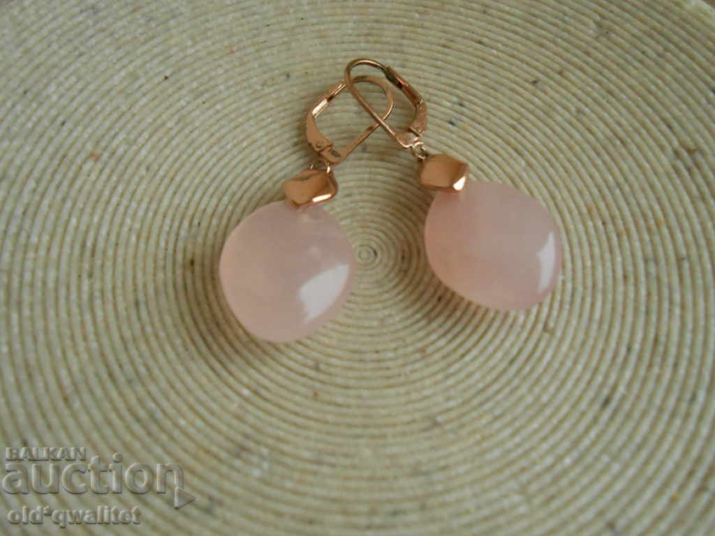 Designer silver EARRINGS SILVER 925, rose quartz - 6 Designer silver EARRINGS SILVER 925, rose quartz - 6