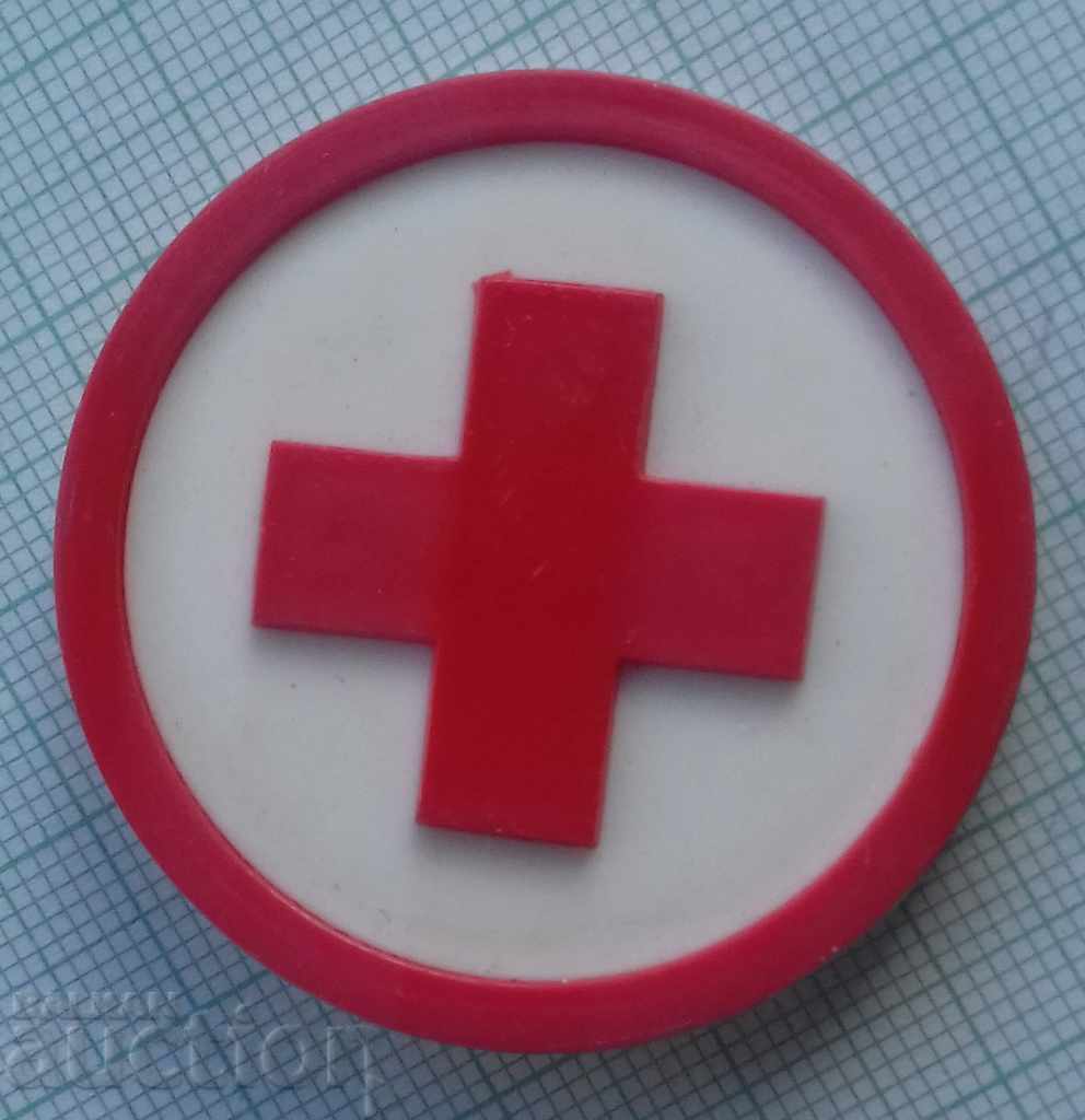 9202 Insigna - BCHK SANPOSTOVETS Crucea Roșie Bulgară