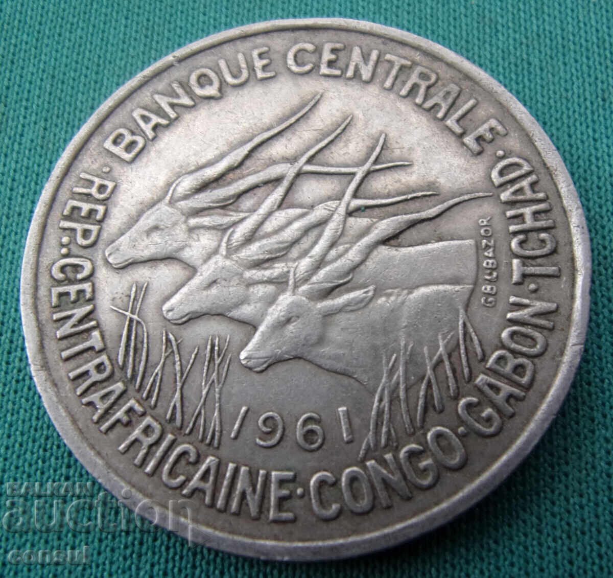 TSAR, Kongo, Gabon, Ciad 50 Franci 1961 Rare TSAR, Kongo, Gabon, Ciad 50 Franci 1961 Rare